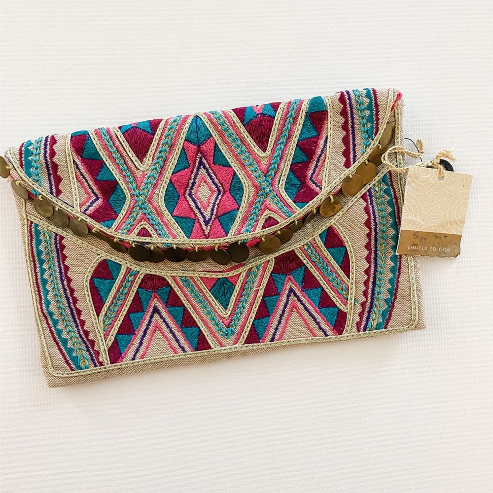 Colorful Beaded Clutch Purse